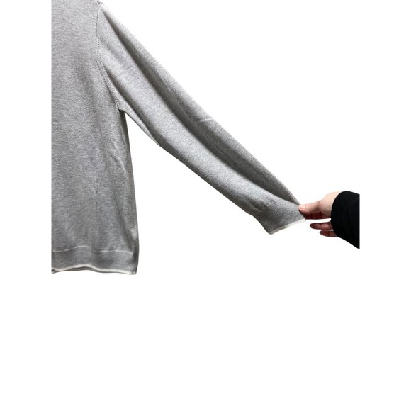 Rachel Zoe Good Vibes Embroidered Cashmere Blend Sweater Gray Size L Minimalist - Picture 9 of 12